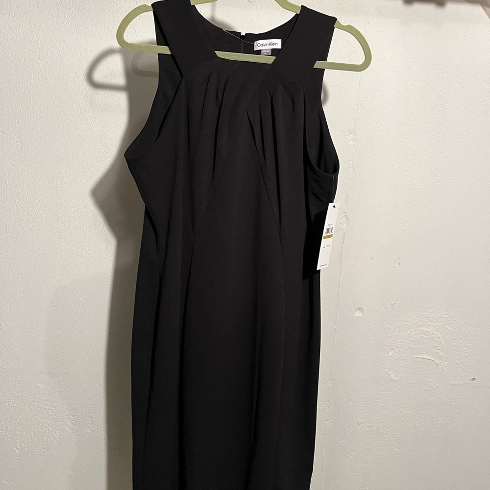 Calvin Klein Classic Black Pleated Dress NTW